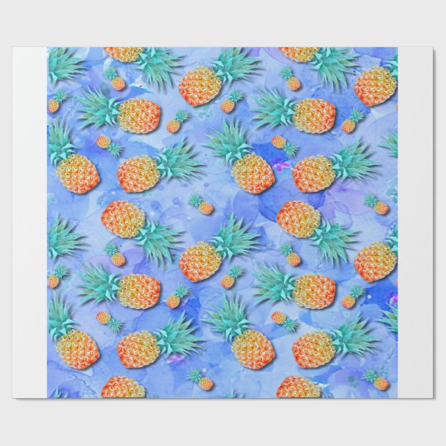 Papier Cadeau Ananas. Peindre. Party. (Plat)