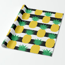 Ananas rayé noir et blanc Tropical