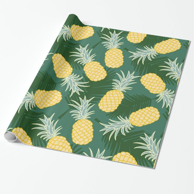 Papier Cadeau Ananas tropical (Déroulé)