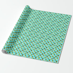 Papier Cadeau Ananas Tropical : Motif de lunettes de soleil Retr