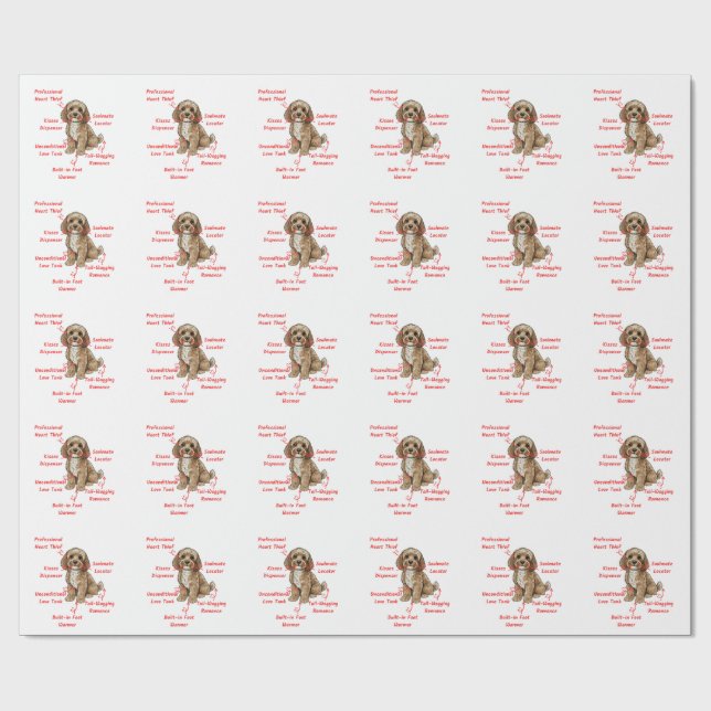 Papier Cadeau Anatomie drôle de Cockapoo - Cadeau unique de la S (Plat)