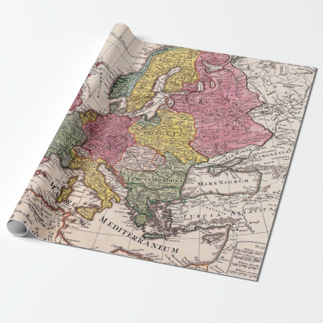 Papier Cadeau Ancien Motif de cartes (Déroulé)