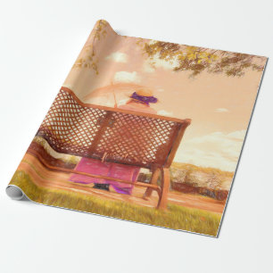 Papier Cadeau Ancienne Dame Vintage Antique Vieux Pink Pastel