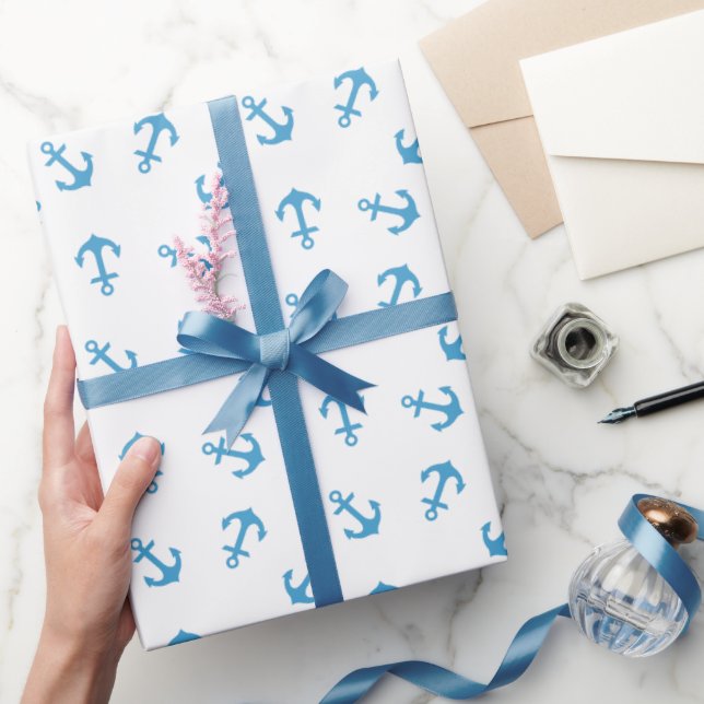 Papier Cadeau Ancre bleu marine (Cadeaux)