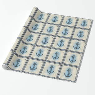 Papier Cadeau Ancre marine vintage