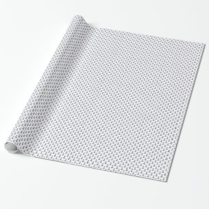 Papier Cadeau Ancres Bleu Marine, Fond Blanc
