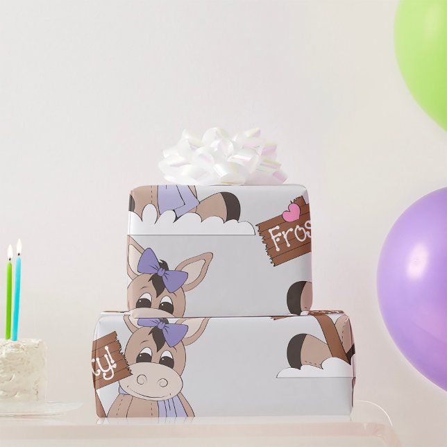 Papier Cadeau Âne d'hiver (Créateur téléchargé)