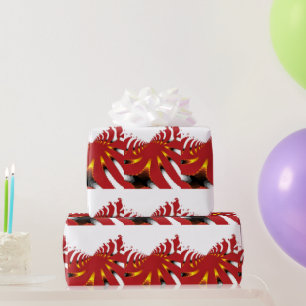 PAPIER CADEAU ANÉMONE DE MER ABSTRAITE