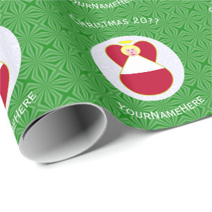 Papier Cadeau Ange au drapeau autrichien Noël Personnalisé