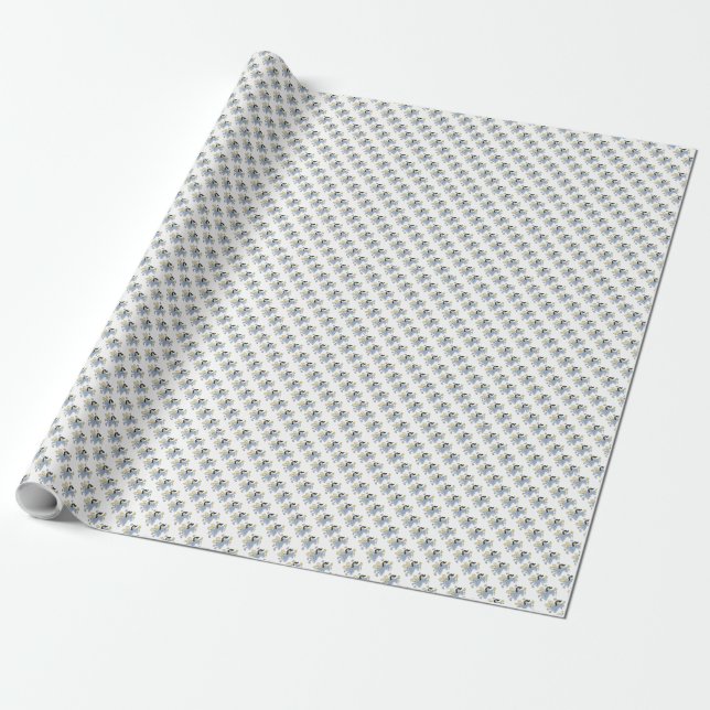 Papier Cadeau Ange Bleu/Fée (Déroulé)
