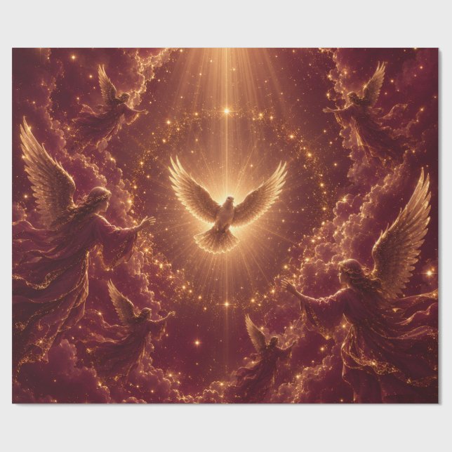 Papier cadeau ange burgundy (Plat)