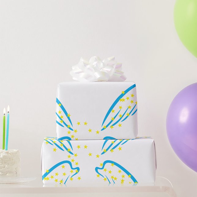 Papier Cadeau Ange céleste avec étoiles étincelantes (Créateur téléchargé)