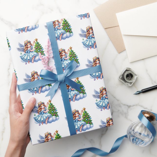Papier Cadeau Ange de Noël (Cadeaux)