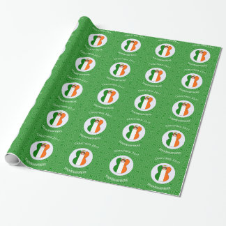Papier Cadeau Ange de Noël personnalisé avec drapeau irlandais