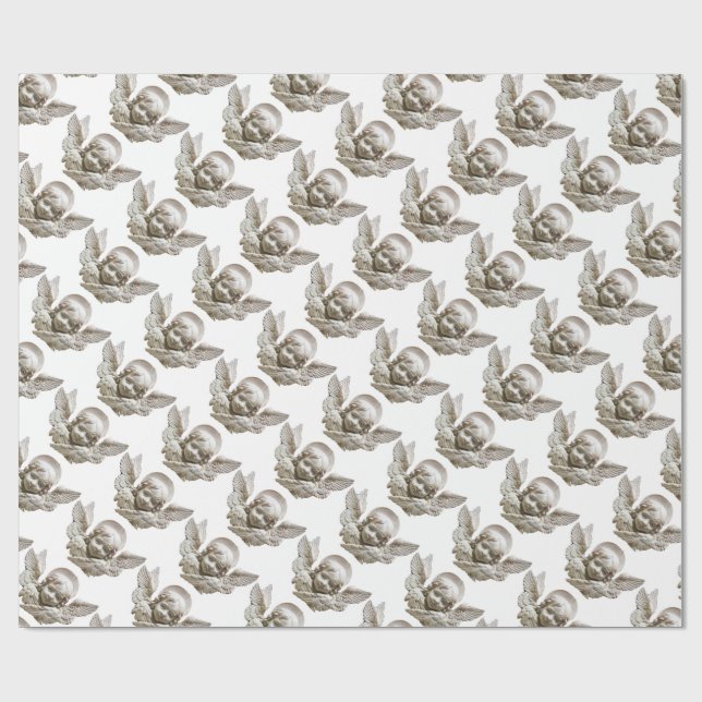 Papier Cadeau ANGE DE RENAISSANCE FLORENTINE Blanc (Plat)