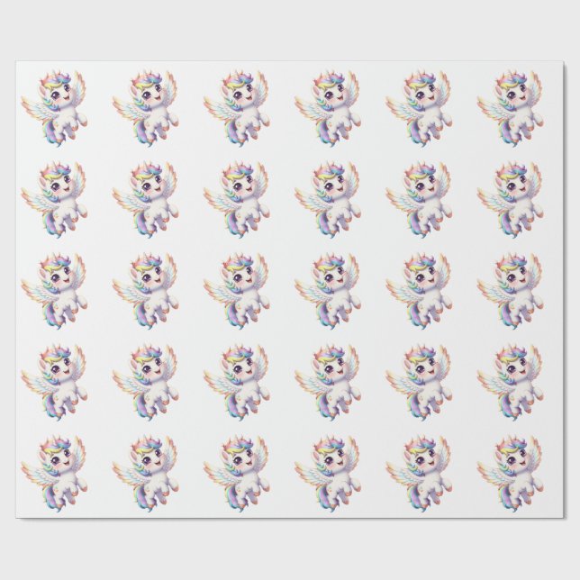 Papier Cadeau Angel unicorn is so cute (Plat)