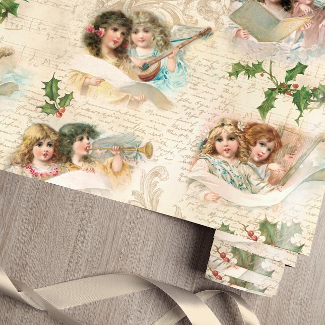 Papier Cadeau Angels victoriens avec musique, Script & Holly (Créateur téléchargé)