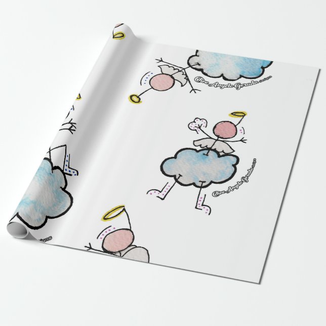 Papier Cadeau Anges dans les nuages (Déroulé)