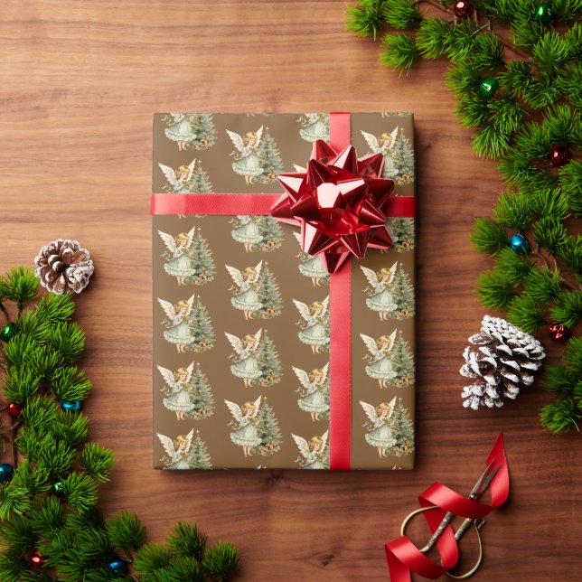 Papier Cadeau Anges en carrelage de Noël (Cadeau de vacances)