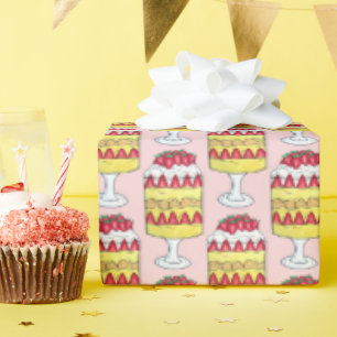 Papier Cadeau Anglais Trifle Fruit Custsert Cuisine britannique