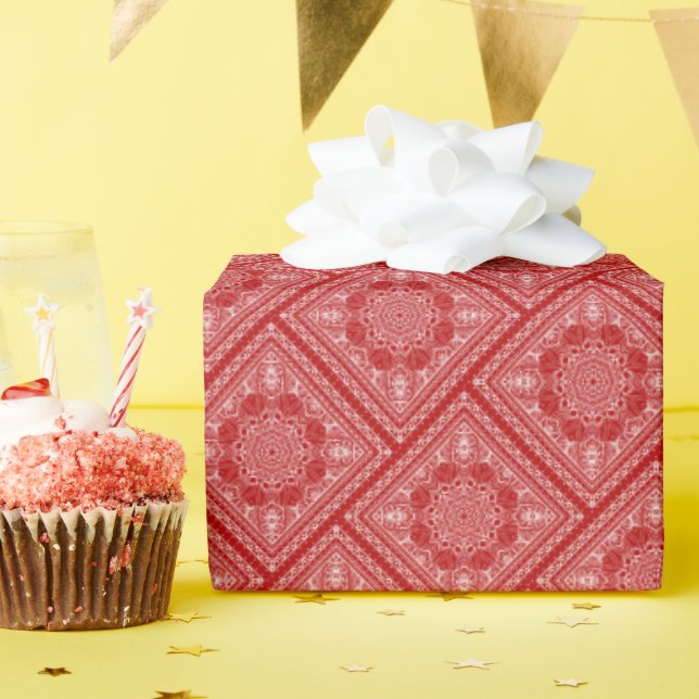 Papier Cadeau Angled Red Bandana Design (Fête d'anniversaire)