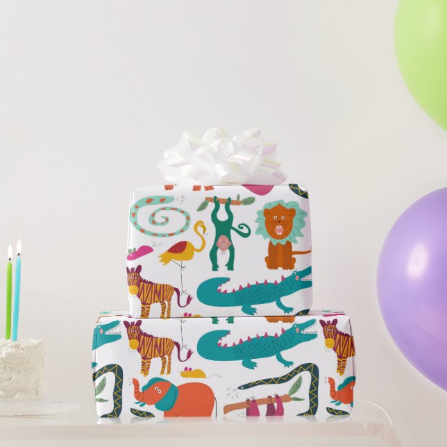 Papier Cadeau Animaux Abstraits mignons Motif pour enfants (Cadeaux de fête)