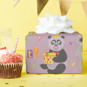 Papier Cadeau Animaux amusants Joyeux anniversaire