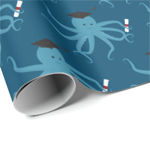 Papier Cadeau Animaux amusants Octopus Graduation