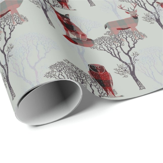 Papier Cadeau Animaux de bois Lavabo bison de bison (Coin rond)