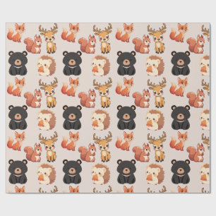 Papier Cadeau Animaux de la forêt