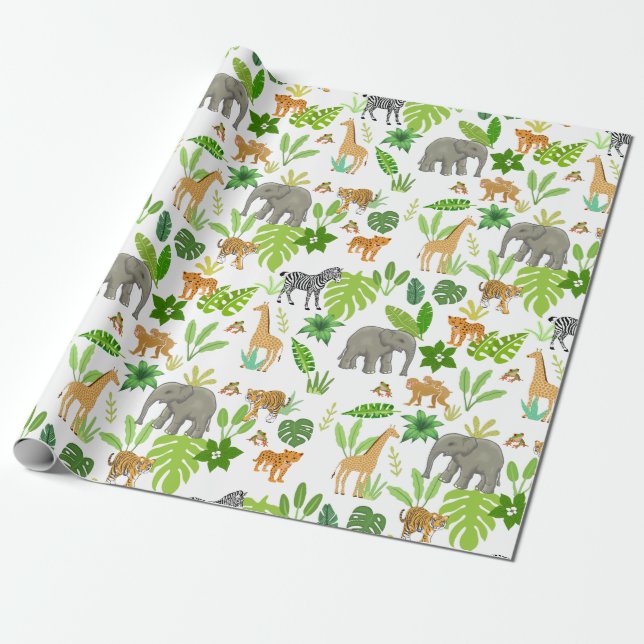 Papier Cadeau Animaux de la Jungle (Déroulé)