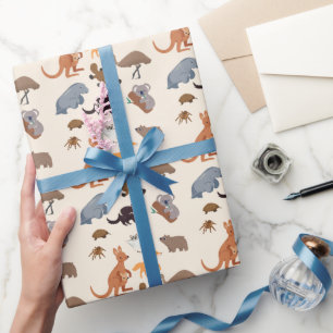 Papier Cadeau Animaux de l'Australie faune australienne
