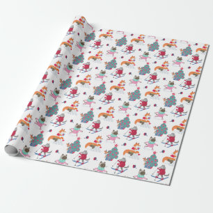 Papier Cadeau Animaux des Bois Renard Loup Cerf dans les Antics