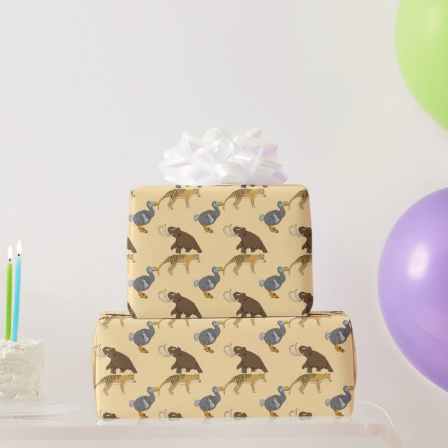 Papier Cadeau Animaux éteints  (Cadeaux de fête)