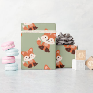 Papier Cadeau Animaux forestiers de bois Fox Anniversaire de enf