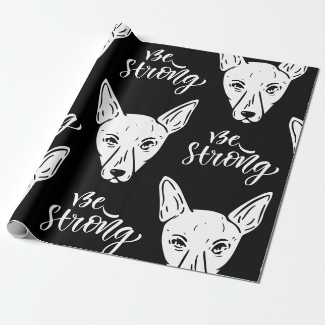 Papier Cadeau Animaux motifs Chiens forts Adieu (Déroulé)