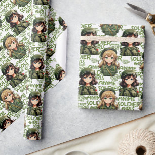 Papier Cadeau Anime Soldier Girls Design Motif
