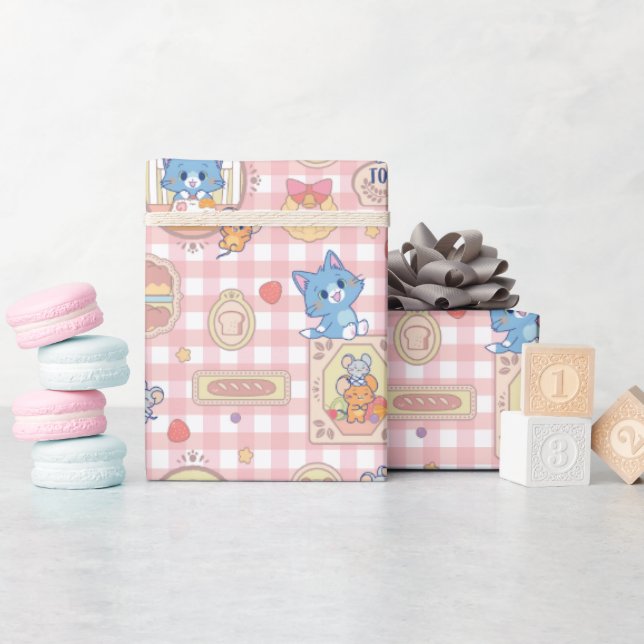 Papier Cadeau Anime Tom et Jerry Motif de boulangerie (Baby Shower)