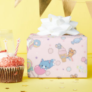 Papier Cadeau Anime Tom, Jerry et Tuffy Candyland Motif