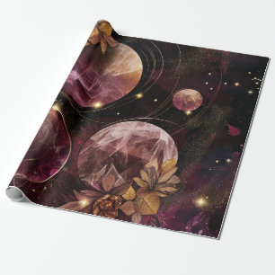 Papier Cadeau Anneau de planète à cristal cosmique Fantastique A