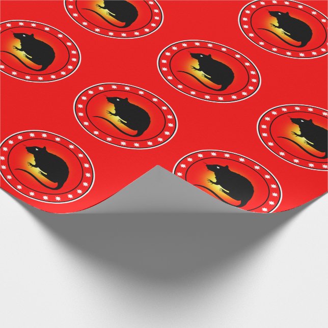 Papier Cadeau Année du Rat (Coin)