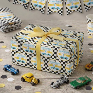 Papier Cadeau Anniversaire 3 ans - Fast & Three Voiture de cours