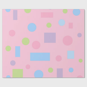 Papier cadeau anniversaire à pois pastel rose mign
