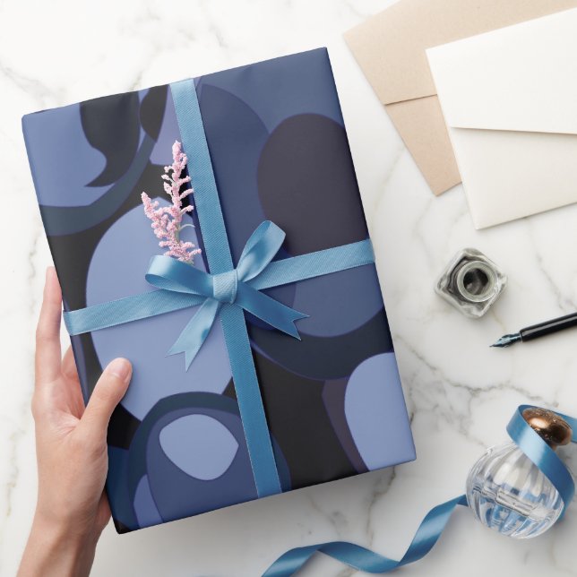 Papier Cadeau Anniversaire Abstrait Moderne de Myrtille (Cadeaux)
