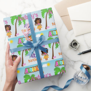 Papier Cadeau Anniversaire Aloha Luau