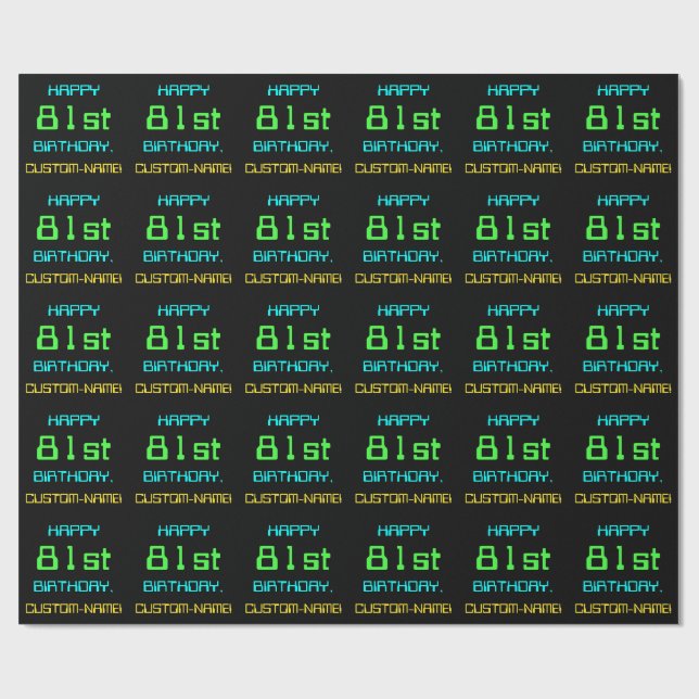Papier Cadeau Anniversaire amusant sur le thème de l'informatiqu (Plat)