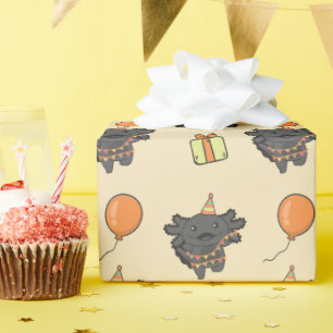 Papier Cadeau Anniversaire Animal Cute Axolotl Anniversaire de e