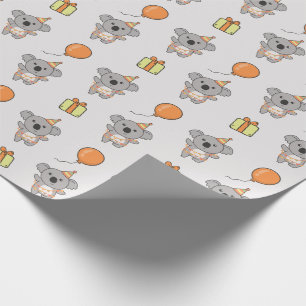 Papier Cadeau Anniversaire Animal Cute Koala Anniversaire de enf