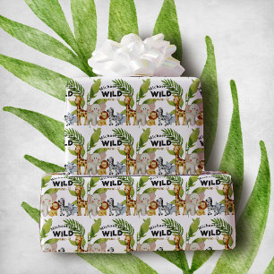 Papier Cadeau Anniversaire animal sauvage d'une Jungle