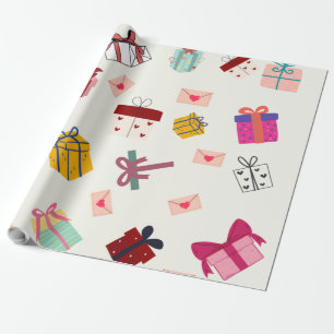 Papier Cadeau Anniversaire blanc moderne